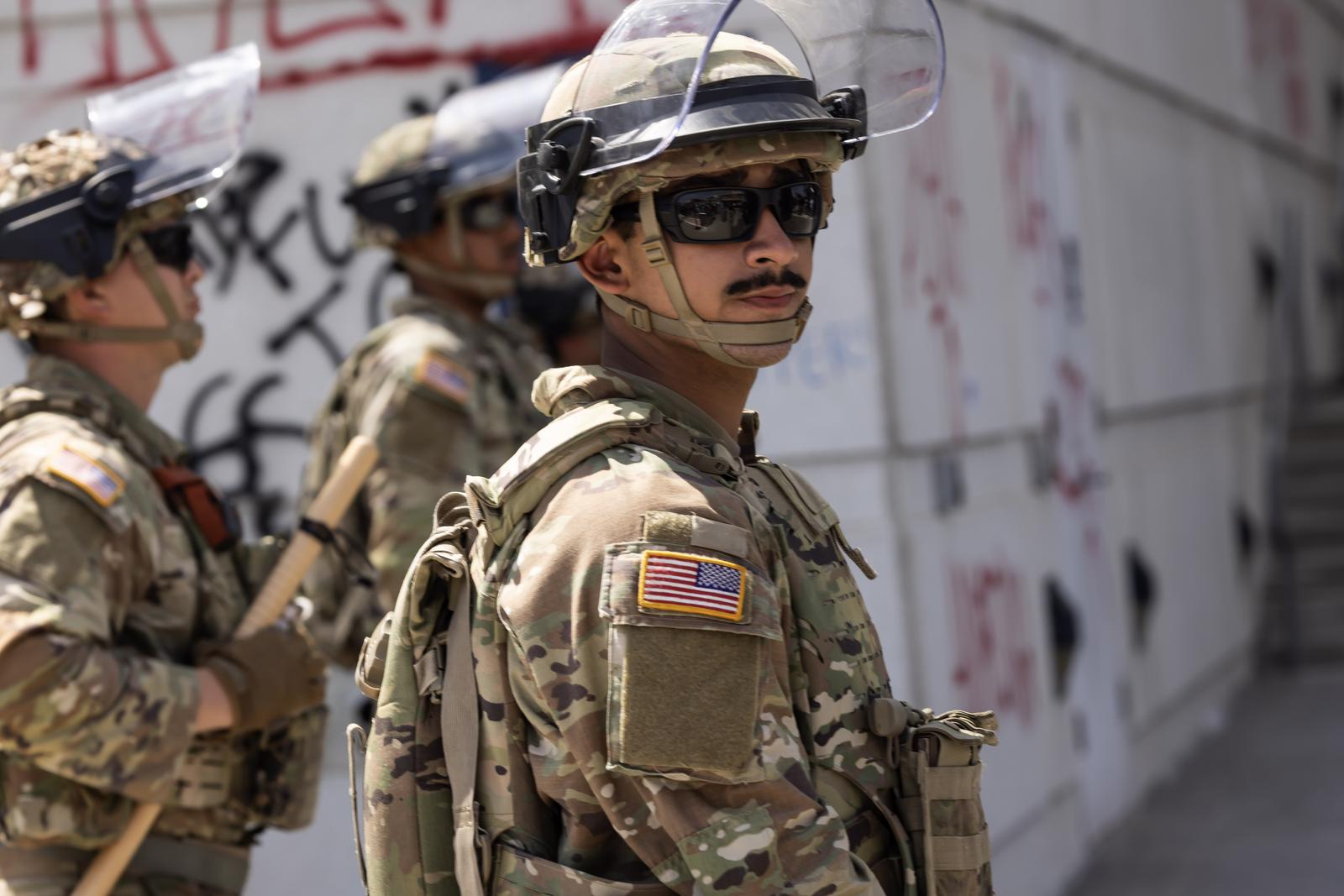 Civil unrest and demonstrations against ICE raids in Los Angeles.
CA National Guard at the Federal Building in downtown LA.
6/11/2025 Downtown Los Angeles, CA., USA
(Photo by Ted Soqui/SIPA USA) Photo: TED SOQUI/SIPA USA