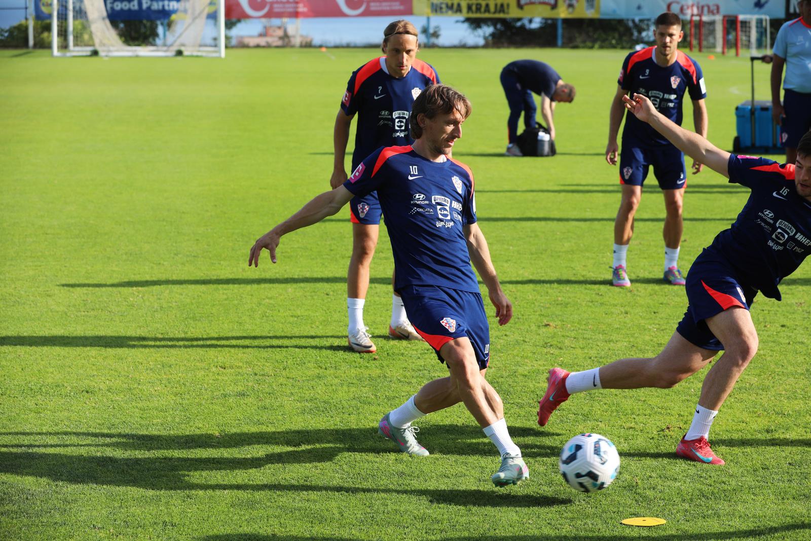 04.06.2025., Rijeka - Trening hrvatske nogometne reprezentacije na pomocnom igralistu stadiona HNK Rijeka na Rujevici. Luka Modric Photo: Goran Kovacic/PIXSELL
