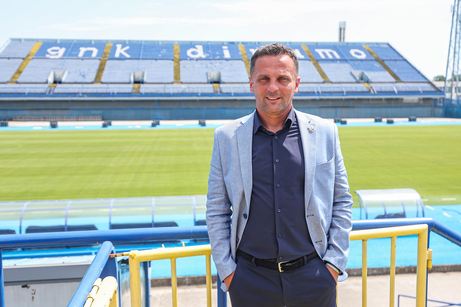 05.06.2025., stadion Maksimir, Zagreb - Konferencija za medije GNK Dinamo na kojoj je predstavljen novi trener GNK Dinamo Mario Kovacevic. Marko Bosnir, Mario Kovacevic i Zvonimir Boban. Photo: Goran Stanzl/PIXSELL