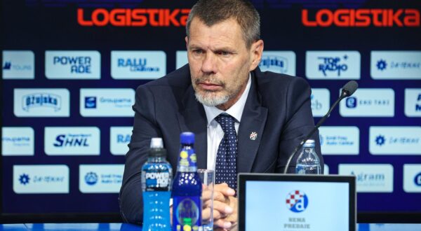 05.06.2025., stadion Maksimir, Zagreb - Konferencija za medije GNK Dinamo na kojoj je predstavljen novi trener GNK Dinamo Mario Kovacevic. Marko Bosnir, Mario Kovacevic i Zvonimir Boban. Photo: Goran Stanzl/PIXSELL