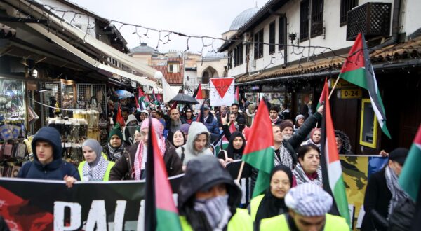07.01.2024., Sarajevo, Bosna i Hercegovina - Prosvjed gradjana Sarajeva u znak podrske Palestini. Photo: Armin Durgut/PIXSELL