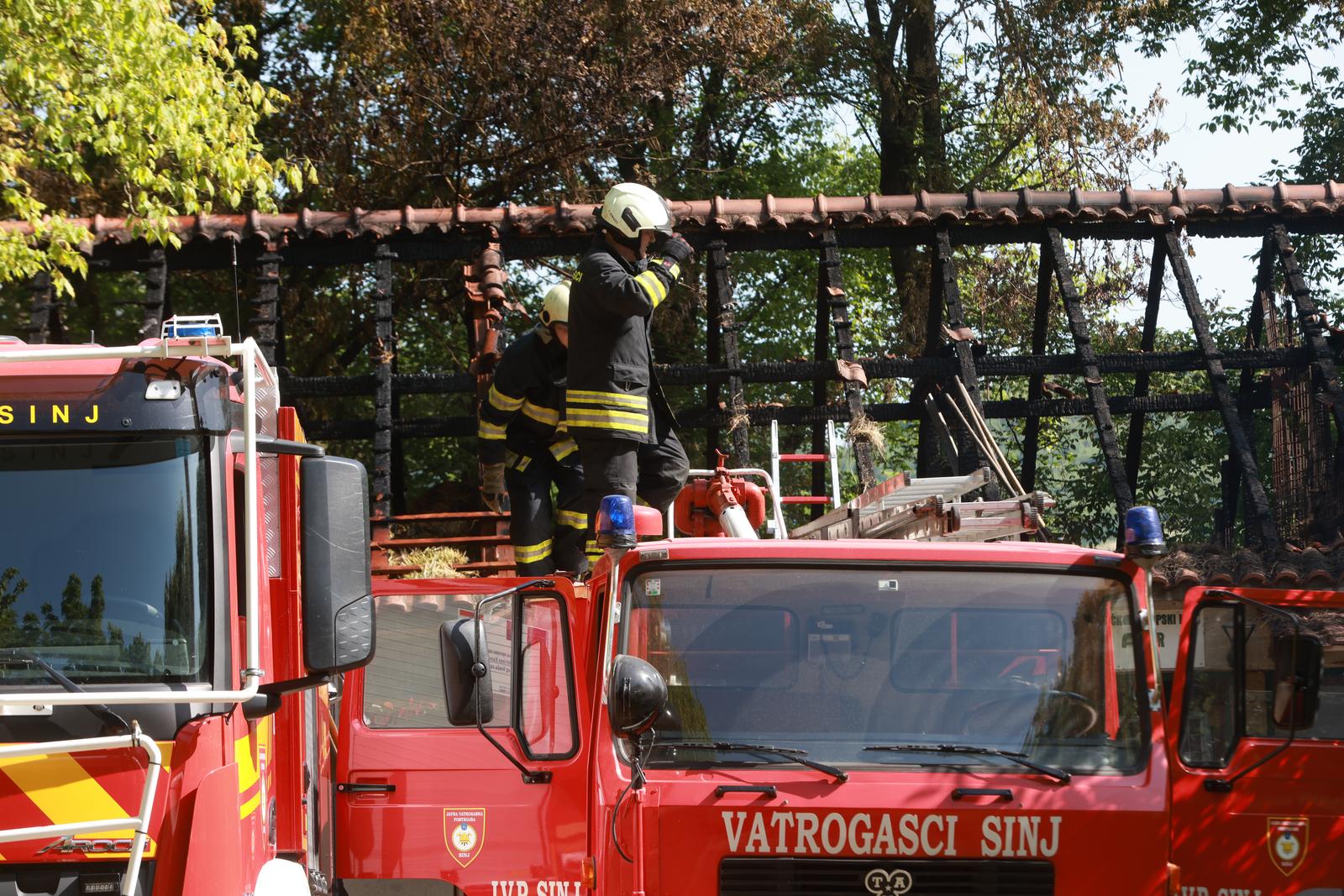 8.6.2025.,Sinj-pozariste izgorene stale za konje na sinjskom hipodromu, gdje su bili ergela VAD-a. Photo: Sasa Tadinac/PIXSELL
