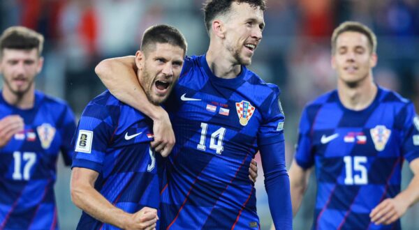 09.06.2025., Opus Arena, Osijek - Kvalifikacije za FIFA Svjetsko nogometno prvenstvo 2026., skupina L, Hrvatska - Ceska. Andrej Kramari?, Ivan Perisic Photo: Davor Javorovic/PIXSELL