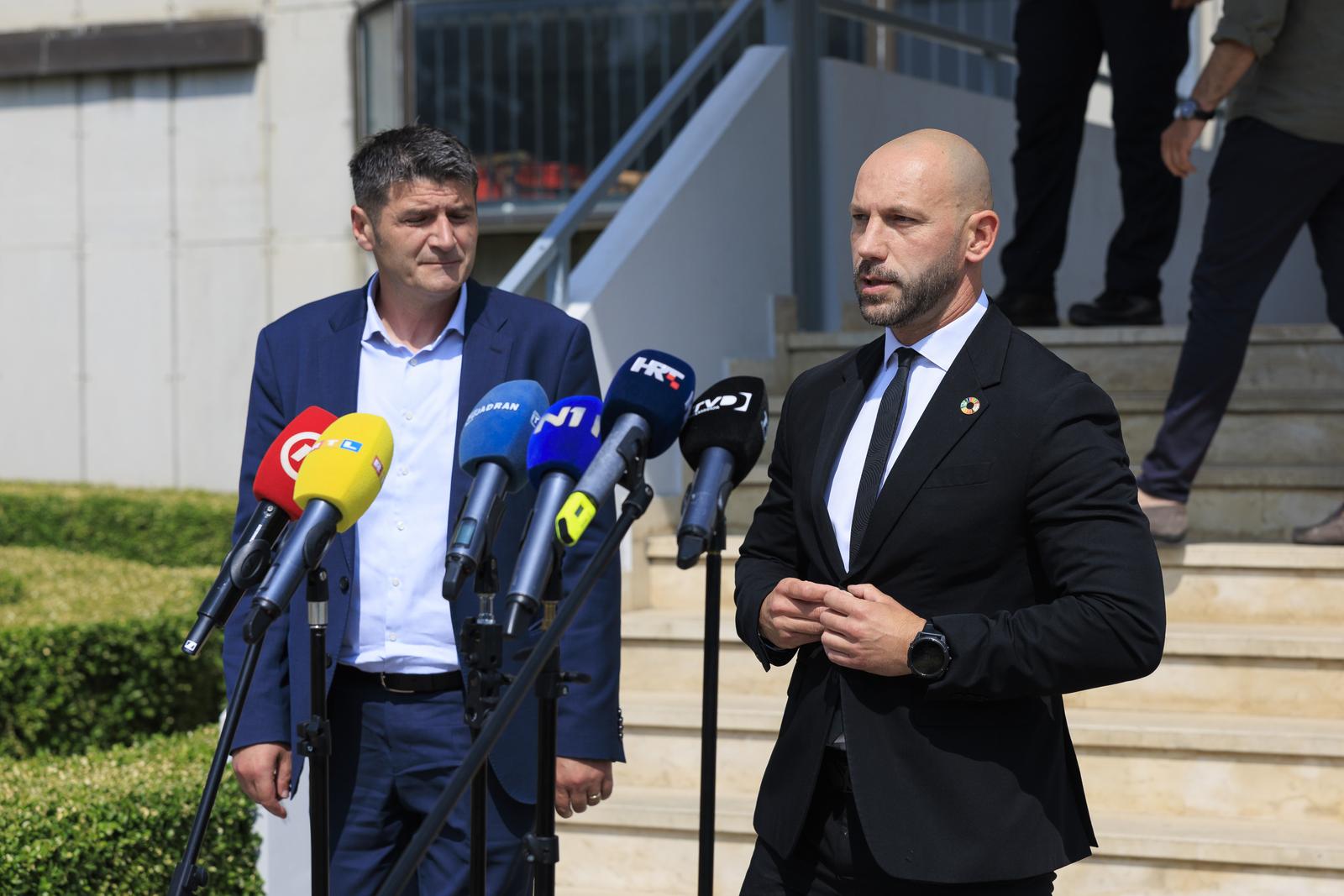 10.06.2025., Split - Ministar pravosudja Damir Habijan odrzao je konferenciju za medije povodom pozara koji je izbio jucer navecer u zatvoru. Photo: Marko Culjak/PIXSELL
