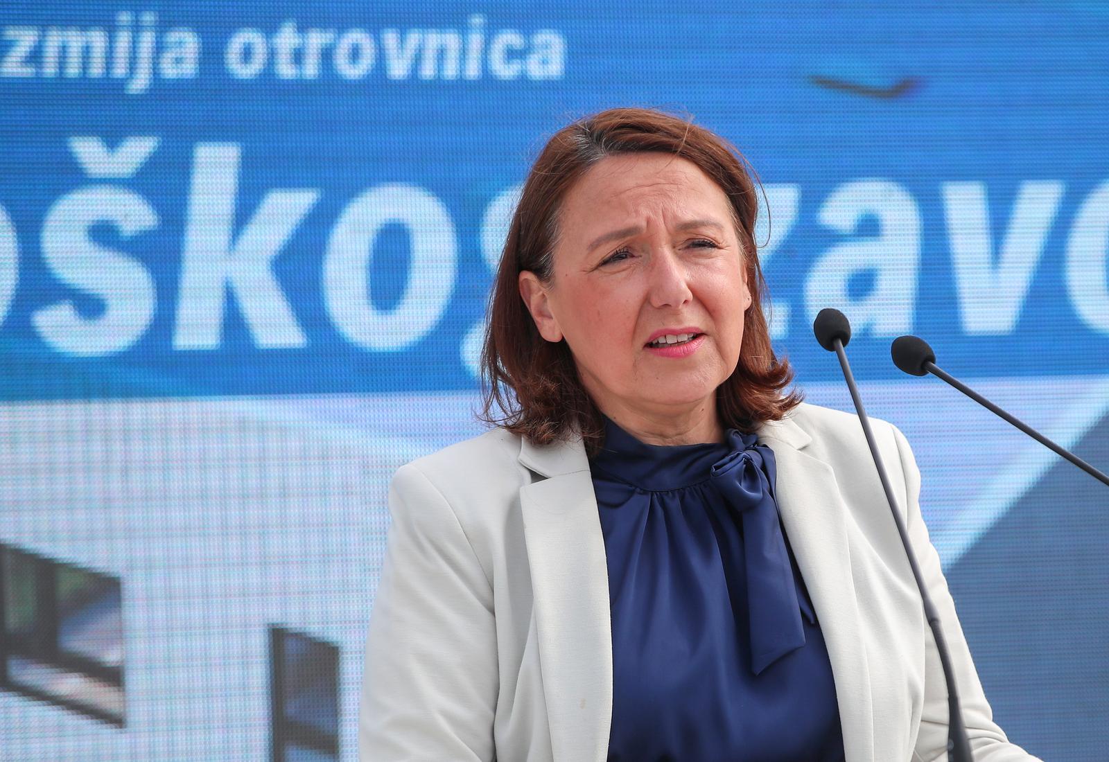 12.05.2025., Zagreb - Rugvica. Predsjednik Vlade Andrej Plenkovic, ministrica zdravstva Irena Hrstic te ostali suradnici sudjelovali su na svecanosti otvaranja gradilista za izgradnju postrojenja Imunoloskog zavoda. Photo: Sanjin Strukic/PIXSELL