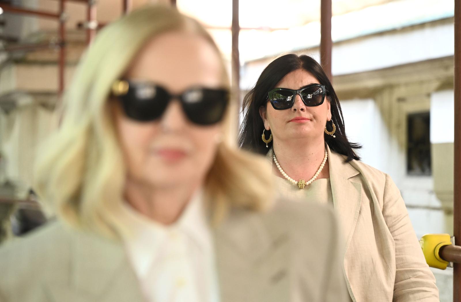 12.06.2025., Zagreb - Gabrijela Zalac u pratnji odvjetnice Jandranke Slokovic napusta Zupanijski sud gdje joj je dosudjeno 2 godine zatvora.  Photo: Marko Lukunic/PIXSELL