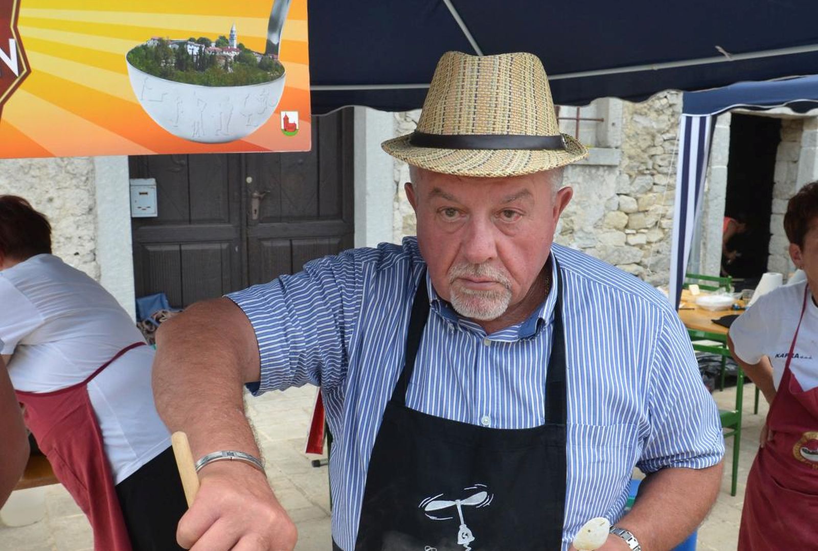 16.06.2018.,Gracisce - 18. Festival istarskih manestri okupio osam ekipa, a koje su na razlicite nacine pripremale tradicionalno istrasko jelo, manestru. Nacelnik Ivan Mijandrusic. rPhoto: Dusko Marusic/PIXSELL