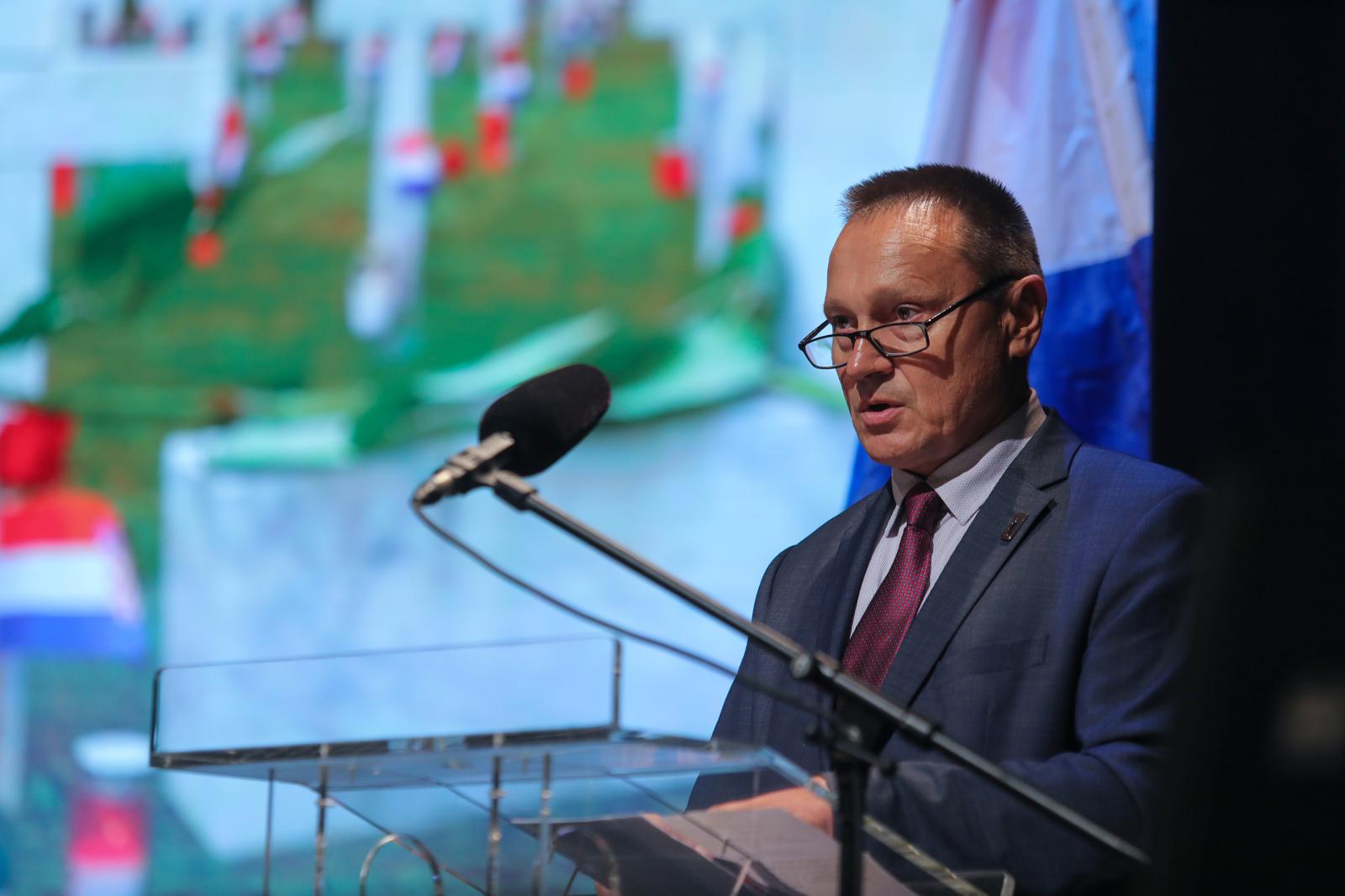 17.09.2022., Vukovar - Svecanost u povodu obiljezavanja 31. obljetnice Bitke za Vukovar. Na svecanosti obiljezavanja bio je izaslanik predsjednika Vlade i ministar hrvatskih branitelja  Tomo Medved. Photo: Dubravka Petric/PIXSELL