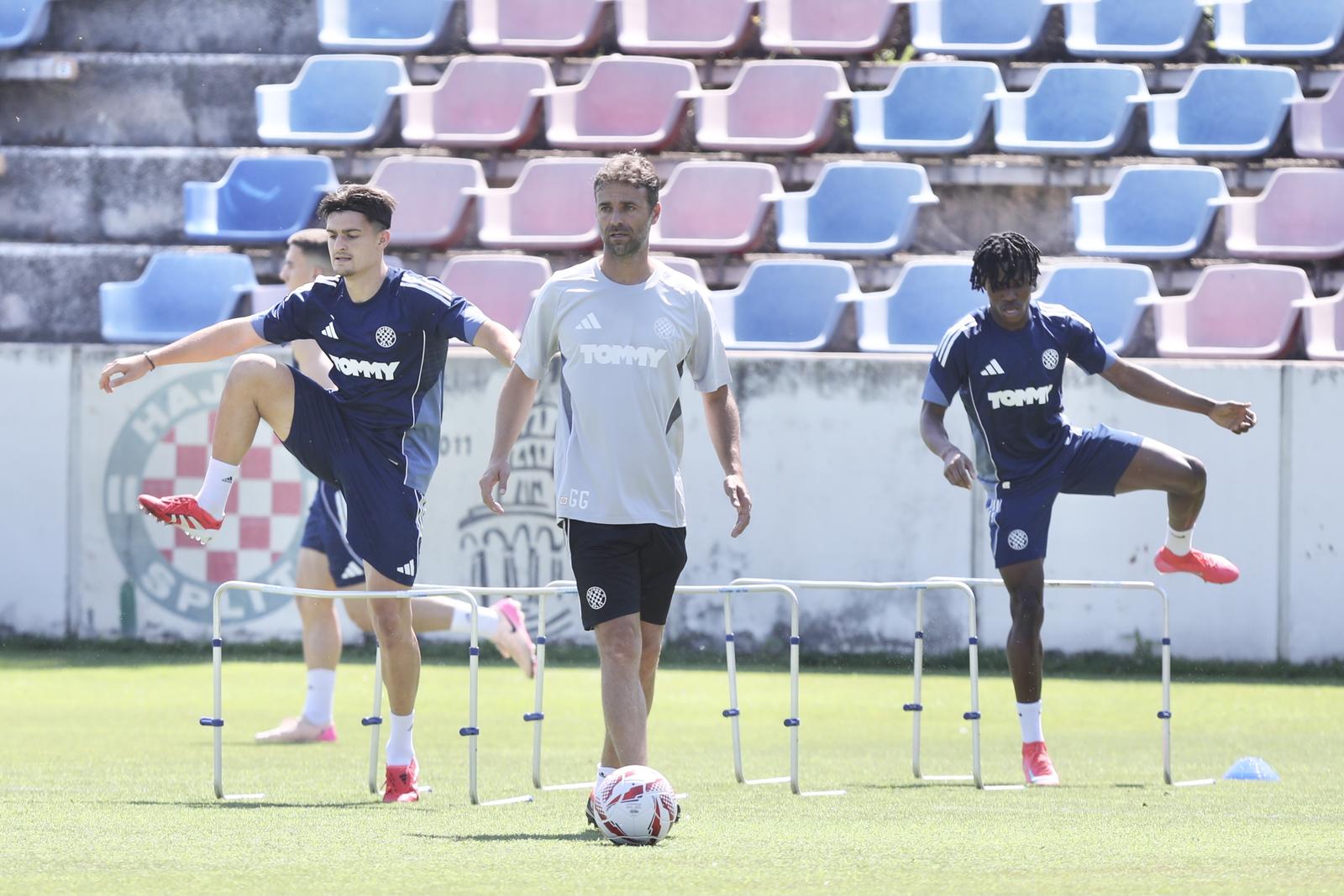 20.06.2025., Split - Prozivka i prvi trening nogometasa Hajduka. Marko Capan i Gonzalo Garcia Photo: Ivo Cagalj/PIXSELL