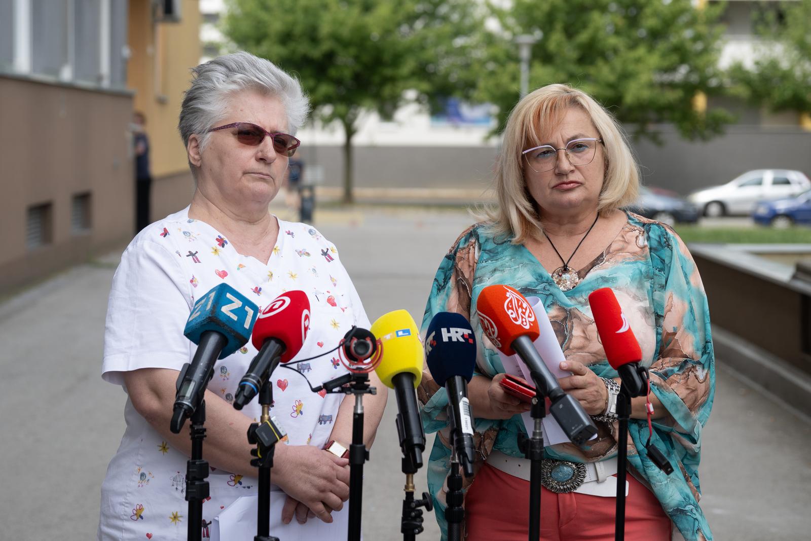 20.06.2025., Zagreb - Hrvatsko drustvo za primarnu zdravstvenu zastitu i Hrvatska udruga ugovornih ordinacija odrzala je konferenciju za medije s temom "Trnoruzice u zdravstvu reprizno upozoravaju na dinosauruse sutnje". Josipa Rodic, Marija Divic. Photo: Davor Puklavec/PIXSELL