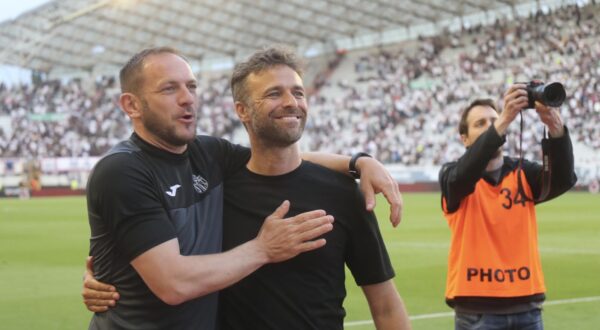 23.04.2025., stadion Poljud, Split - SuperSport HNL, 31. kolo, HNK Hajduk - NK Istra 1961. Goran Roce i Gonzalo Garcia Photo: Ivo Cagalj/PIXSELL