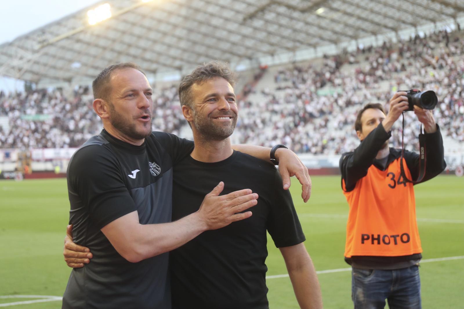 23.04.2025., stadion Poljud, Split - SuperSport HNL, 31. kolo, HNK Hajduk - NK Istra 1961. Goran Roce i Gonzalo Garcia Photo: Ivo Cagalj/PIXSELL