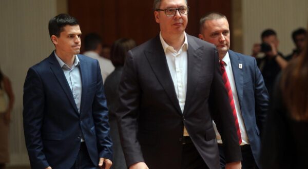 26, June, 2025, Belgrade - The President of the Republic of Serbia, Aleksandar Vucic, attended the opening of the International Student Forum "Freedom and Sovereignty of Peoples in the 21st Century" at the Palace of Serbia. Aleksandar Vucic. Photo: A.K./ATAImages

26, jun, 2025, Beograd - Predsednik Republike Srbije Aleksandar Vucic prisustvovao je otvaranju Medjunarodnog foruma studenata "Sloboda i suverenost naroda u 21. veku", u Palati Srbija. Photo: A.K./ATAImages Photo: A.K./ATAImages/PIXSELL