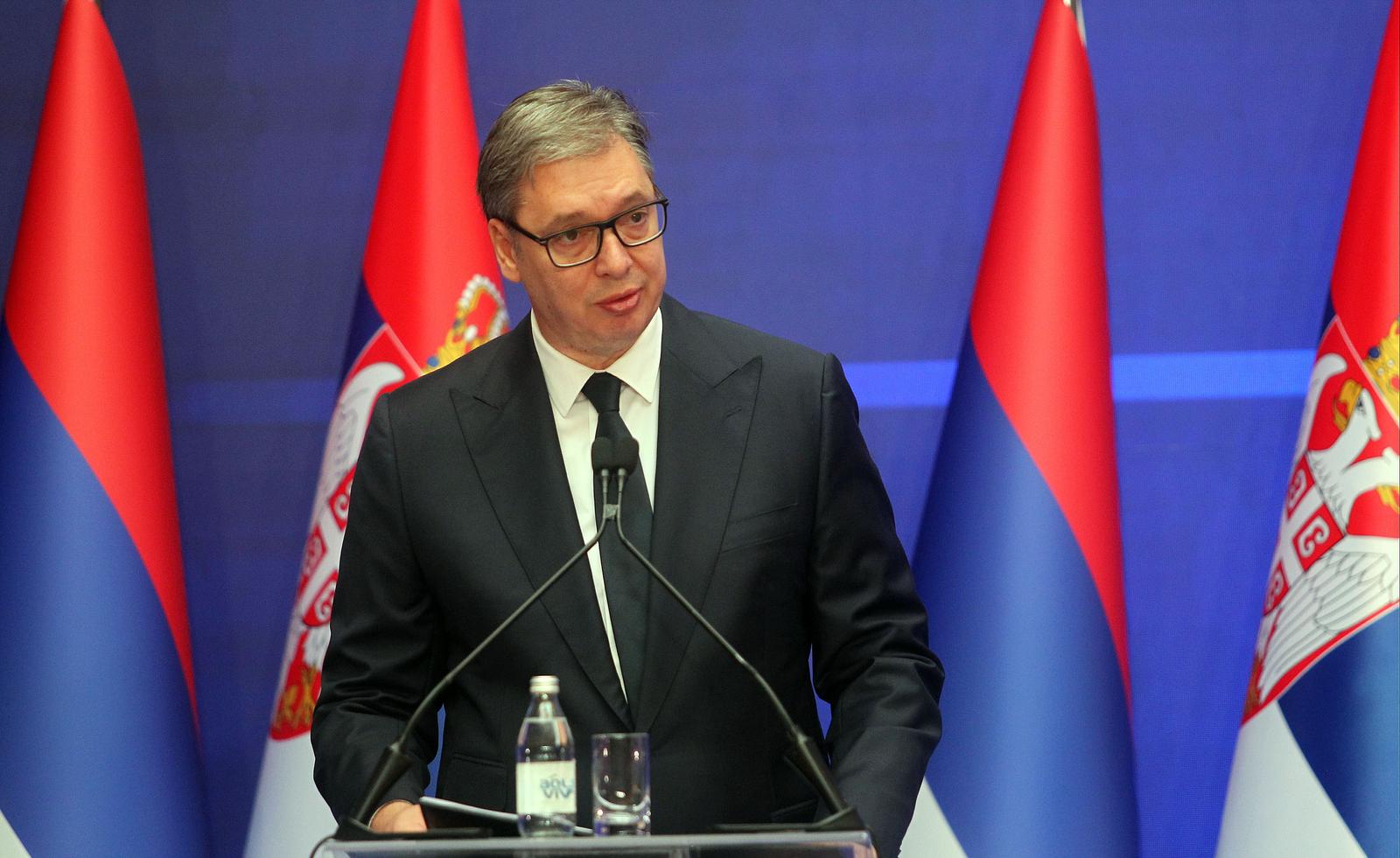 28, June, 2025, Belgrade - The President of the Republic of Serbia, Aleksandar Vucic, presented Vidovdan decorations to deserving individuals and institutions. Aleksandar Vucic. Photo: A.K./ATAImages

28, jun, 2025, Beograd - Predsednik Republike Srbije Aleksandar Vucic urucio je vidovdanska odlikovanja zasluznim pojedincima i institucijama. Photo: A.K./ATAImages Photo: A.K./ATAImages/PIXSELL