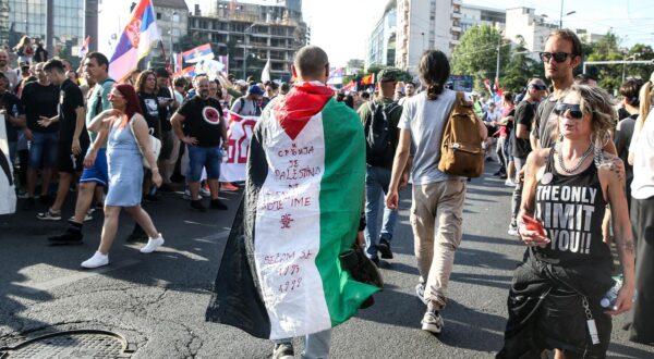 28, June, 2025, Belgrade - A student protest "See you on Vidovdan" is being held at Slavija Square. Photo: F.S./ATAImages

28, jun, 2025, Beograd - Na Trgu Slavija se odrzava studentski protest "Vidimo se na Vidovdan". Photo: F.S./ATAImages Photo: F.S./ATAImages/PIXSELL
