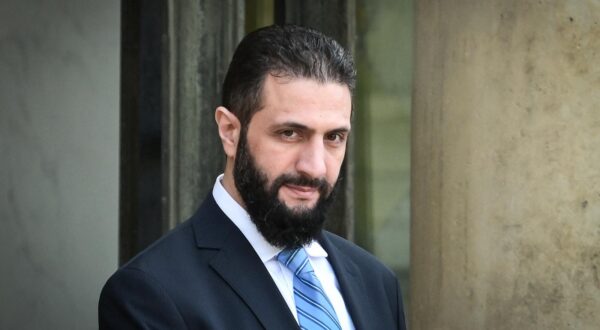 Syrian Transitional Authorities Ahmed Al-Charaa looks on at the Elysee Palace in Paris on May 7, 2025. Photo by Firas Abdullah/ABACAPRESS.COM Photo: Abdullah Firas/ABACA/ABACA