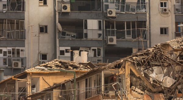 A view of the damages buildings in Ramat Gan, Tel Aviv, Israel on June 19, 2025, after an Iranian ballistic missile reportedly struck the area. The exchange of fire between Iran and Israel started since early morning on Friday June 13, when Israel started attacking Iran. Photo by Aldema Milstein/Middle East Images/ABACAPRESS.COM Photo: Middle East Images/ABACA/ABACA