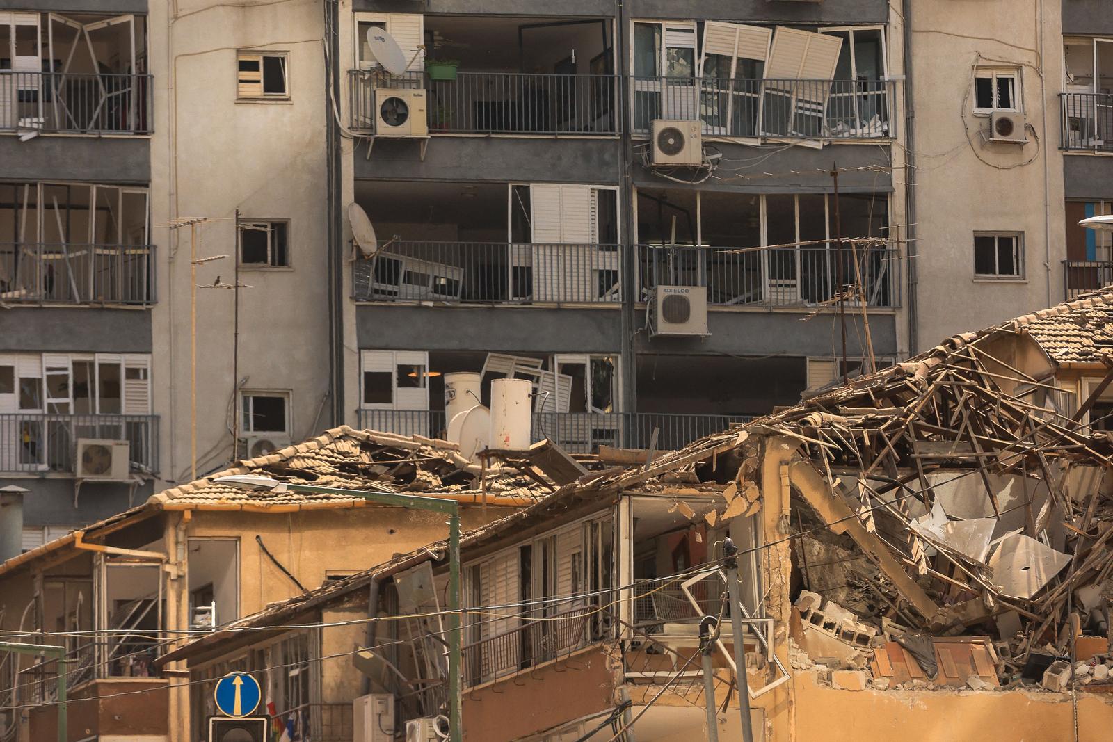 A view of the damages buildings in Ramat Gan, Tel Aviv, Israel on June 19, 2025, after an Iranian ballistic missile reportedly struck the area. The exchange of fire between Iran and Israel started since early morning on Friday June 13, when Israel started attacking Iran. Photo by Aldema Milstein/Middle East Images/ABACAPRESS.COM Photo: Middle East Images/ABACA/ABACA