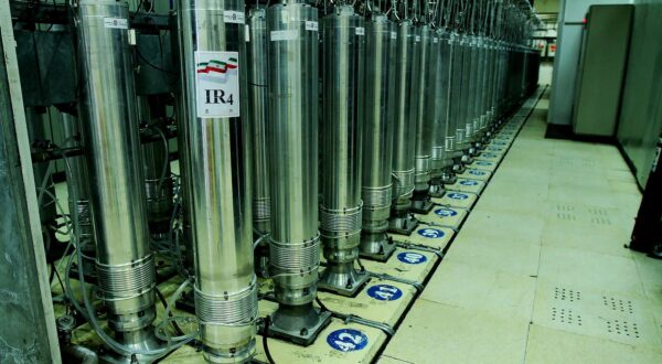 Iran nuclear chain of IR6 centrifuges in Natanz. The Atomic Energy Organization of Iran (AEOI) unveil chain of IR6 centrifuges in the Natanz enrichment facility in central Iran. Natanz, Iran, on November 03, 2019. Handout Photo by SalamPix/ABACAPRESS.COM SalamPix/ABACA /PIXSELL