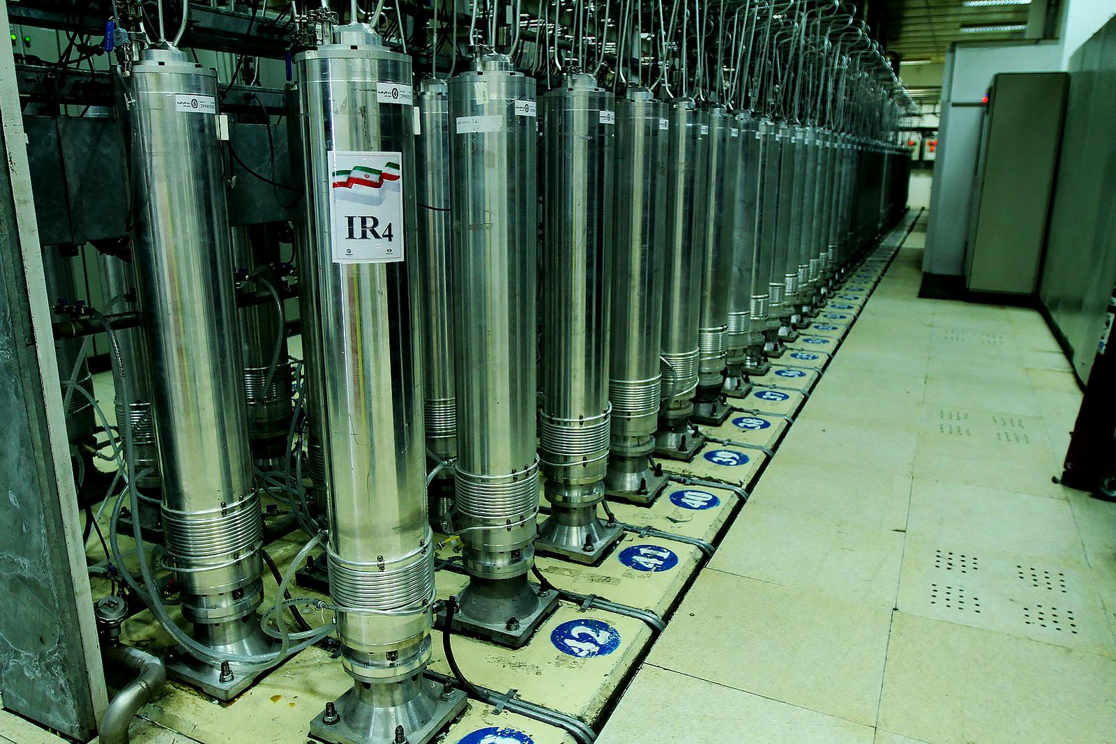 Iran nuclear chain of IR6 centrifuges in Natanz. The Atomic Energy Organization of Iran (AEOI) unveil chain of IR6 centrifuges in the Natanz enrichment facility in central Iran. Natanz, Iran, on November 03, 2019. Handout Photo by SalamPix/ABACAPRESS.COM SalamPix/ABACA /PIXSELL