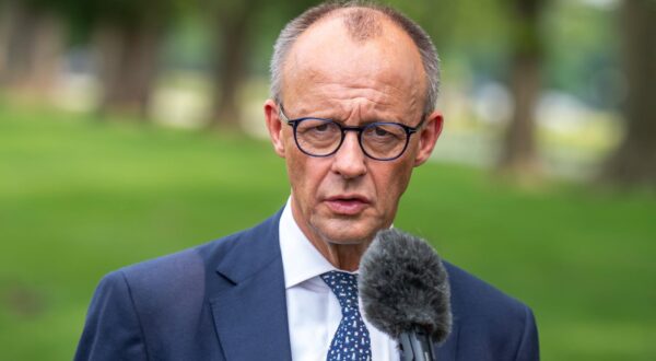05 June 2025, USA, Washington: German Chancellor Friedrich Merz (CDU) makes a statement after being received by US President Trump at the White House. It was the first meeting between the two politicians since Trump and Merz took office. Photo: Michael Kappeler/dpa Photo: Michael Kappeler/DPA