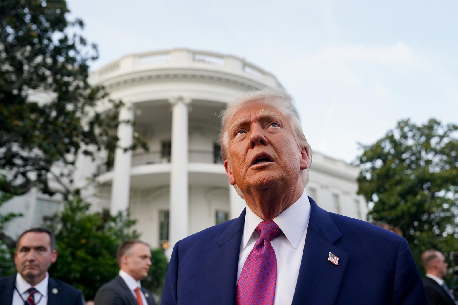 US President Donald Trump speaks during the Congressional picnic on the South Lawn of the White House in Washington, DC,  on Thursday, June 12, 2025. Senate Republicans seeking to put their mark on the House-passed tax-and-immigration package are considering raising the state and local tax deduction cap to $30,000, lower than the House's $40,000 plan.    Photo by Al Drago/UPI Photo via Newscom Photo: ALEXANDER DRAGO/NEWSCOM