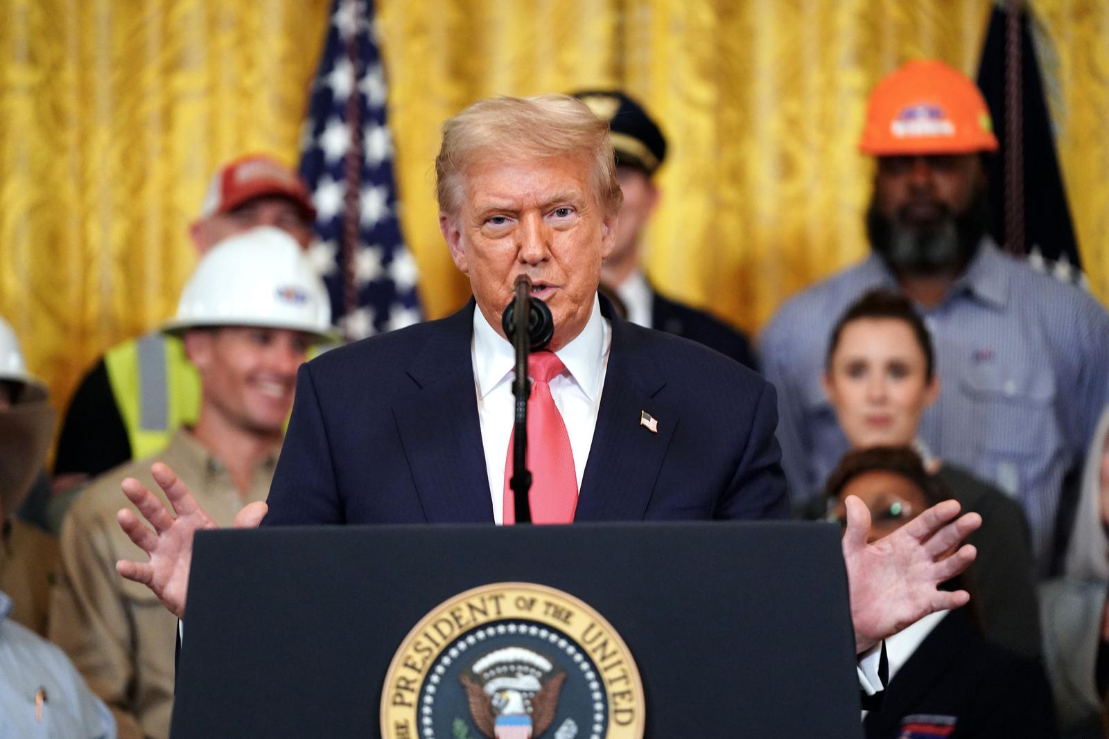 United States President Donald J Trump speaks during the One, Big, Beautiful Event in the East Room of the White House in Washington, DC on Thursday, June 26, 2025.   While the House narrowly passed the One, Big Beautiful Bill  in May, the Senate is looking to pass the bill before President Donald Trumps July 4th deadline. Credit: Ken Cedeno / Pool via CNP Photo via Newscom Photo: Ken Cedeno - Pool via CNP/NEWSCOM