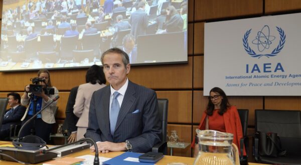 (250624) -- VIENNA, June 24, 2025 (Xinhua) -- The International Atomic Energy Agency (IAEA) Director General Rafael Grossi is seen before the opening of an emergency meeting of the IAEA Board of Governors in Vienna, Austria, June 23, 2025. The UN nuclear watchdog announced Monday that Iran's Fordow nuclear site is expected to have very significant underground damage, given the explosive payload utilized and the extreme vibration-sensitive nature of centrifuges. (Photo by Wang Zhou/Xinhua) Photo: wang zhou/XINHUA