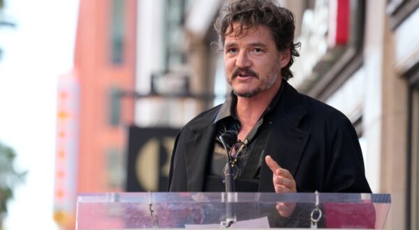 Pedro Pascal speaks at a ceremony honoring Willem Dafoe with a star on the Hollywood Walk of Fame, Monday, Jan. 8, 2024, in Los Angeles. (AP Photo/Chris Pizzello) Willem Dafoe Honored With a Star on the Hollywood Walk of Fame