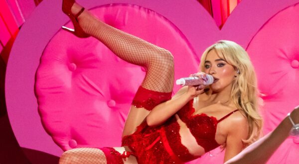 Sabrina Carpenter performs during the Brit Awards 2025 in London, Saturday, March. 1, 2025. (Photo by Scott A Garfitt/Invision/AP) Britain Brit Awards 2025 Show