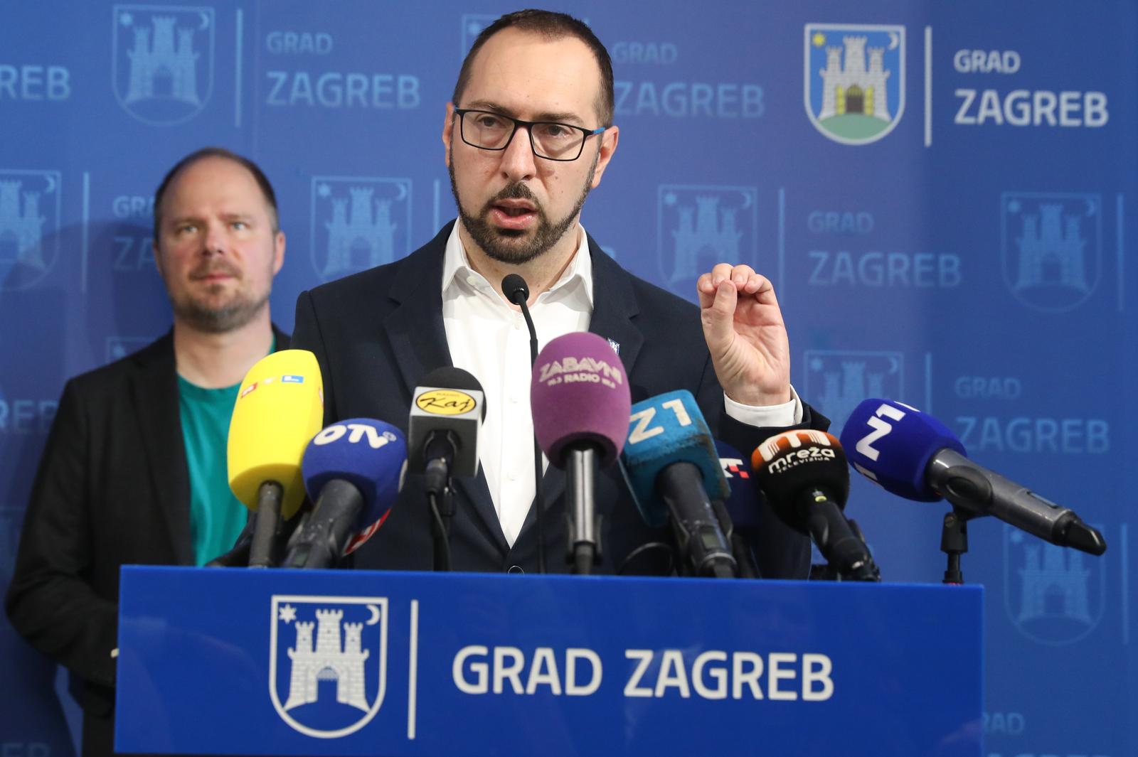 24.06.2025., Zagreb,  gradonacelnik Grada Zagreba Tomislav Tomasevic i zamjenici gradonacelnika Danijela Dolenec i Luka Korlaet odrzali redovnu konferenciju za novinare. Photo: Robert Anic/PIXSELL