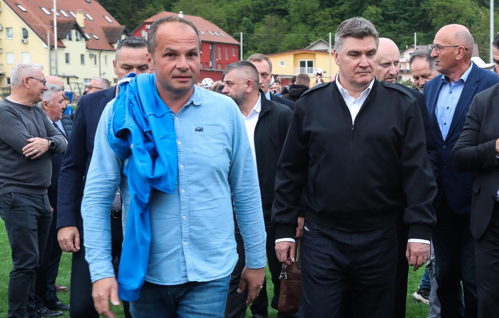15.05.2023. Zabok - Predsjednik Republike Hrvatske Zoran Milanovic posjetio je Sportsko-rekreacijski centar Zaseka i stadion NK Mladost Photo: Zeljko Hladika/PIXSELL