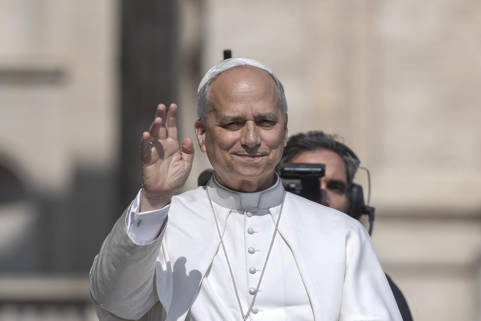 Pope Leo XIV waves as he arrives for his weekly general audience in St. Peter's Square at the Vatican. (Photo by Maria Grazia Picciarella / SOPA Images/Sipa USA) Photo: SOPA Images/SIPA USA