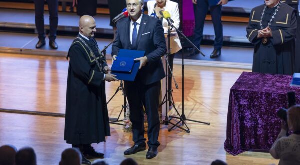 06.06.2025., Osijek - Predsjednik vlade Andrej Plenkovic sudjelovao je na obiljezavanju 50 godina Sveucilista Josipa Jurja Strossmayera Photo: Davor Javorovic/PIXSELL