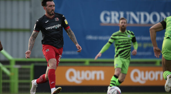 Ryan Bowman of Exeter City during the Sky Bet League 2 match between Forest Green Rovers and Exeter City at The New Lawn, Nailsworth, England on 20 April 2021. PUBLICATIONxNOTxINxUK Copyright: xDavexPetersx PMI-4157-0024