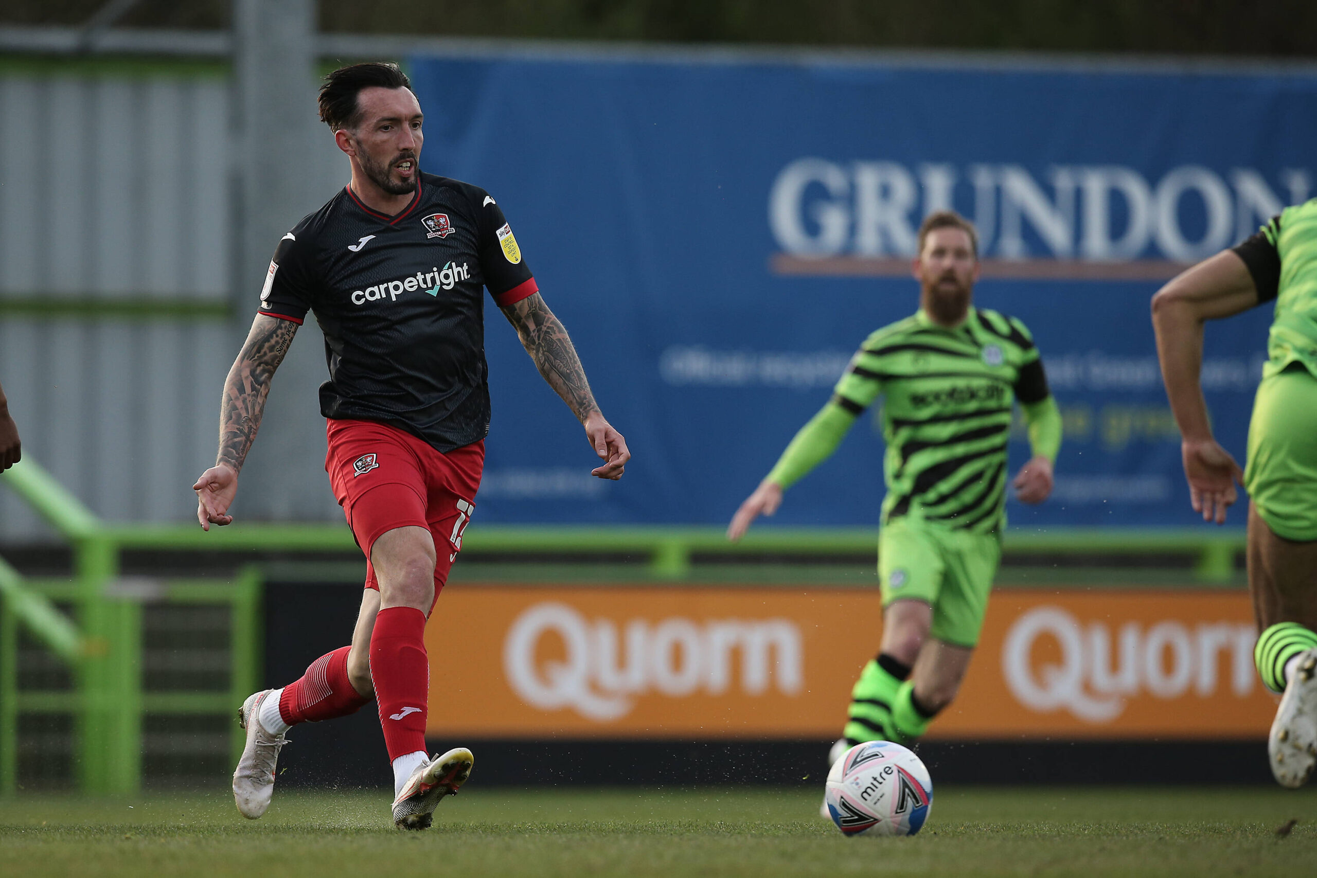 Ryan Bowman of Exeter City during the Sky Bet League 2 match between Forest Green Rovers and Exeter City at The New Lawn, Nailsworth, England on 20 April 2021. PUBLICATIONxNOTxINxUK Copyright: xDavexPetersx PMI-4157-0024