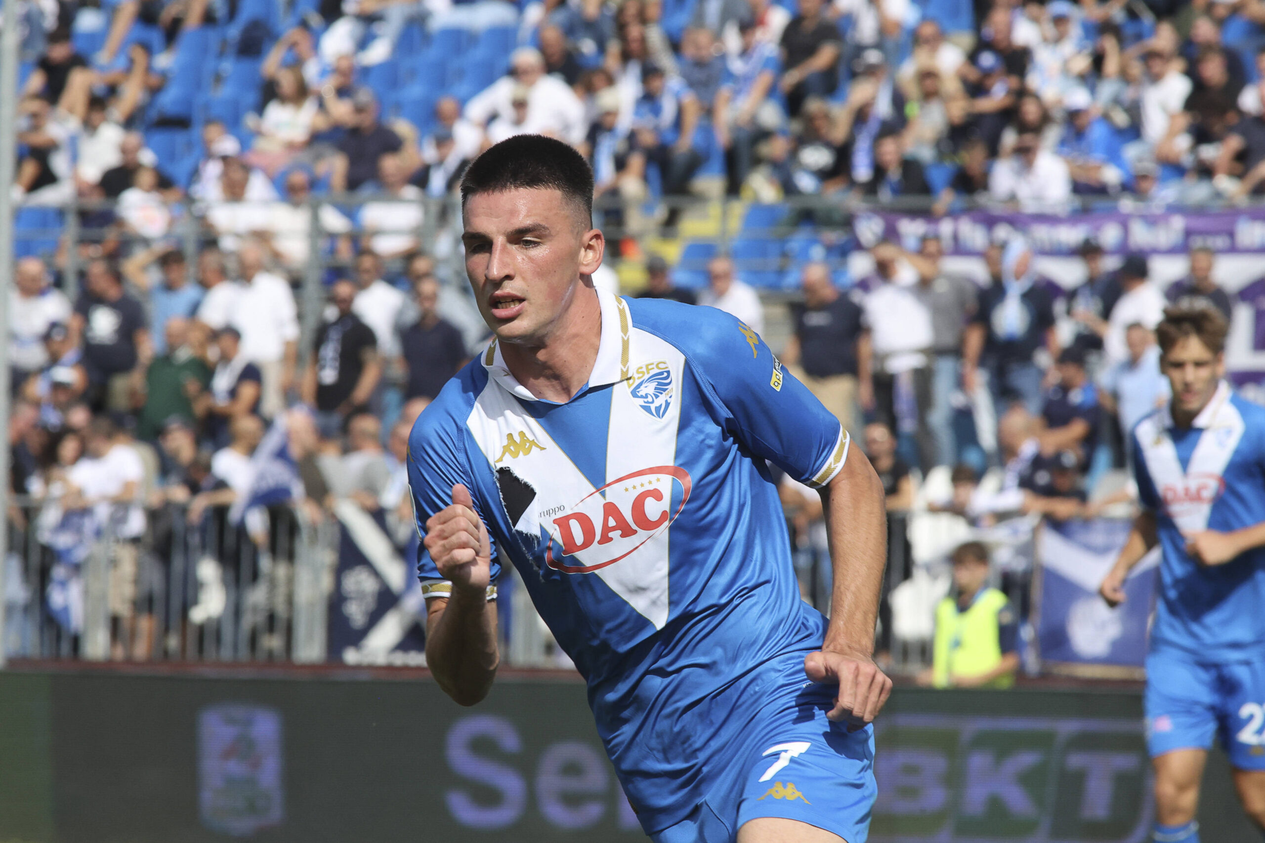 Ante Matej Juric of Brescia Calcio FC during Brescia Calcio vs Frosinone Calcio, 5ÃÂ Serie B BKT 2024-25 game at Mario Rigamonti stadium in Brescia BS, Italy, on September 14, 2024. PUBLICATIONxNOTxINxITA Copyright: xDavidexCasentini/IPAxSportx/xipax/xx IPA_49663324 IPA_Agency_IPA49663324