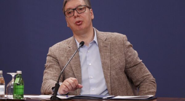 29, June, 2025, Belgrade - The President of the Republic of Serbia, Aleksandar Vucic, addressed the public at the Palace of Serbia regarding the current political situation in the country. Aleksandar Vucic. Photo: M.M./ATAImages

29, jun, 2025, Beograd - Predsednik Republike Srbije Aleksandar Vucic obratio se javnosti u Palati Srbija povodom aktuelne politicke situacije u drzavi. Photo: M.M./ATAImages Photo: M.M./ATAImages/PIXSELL