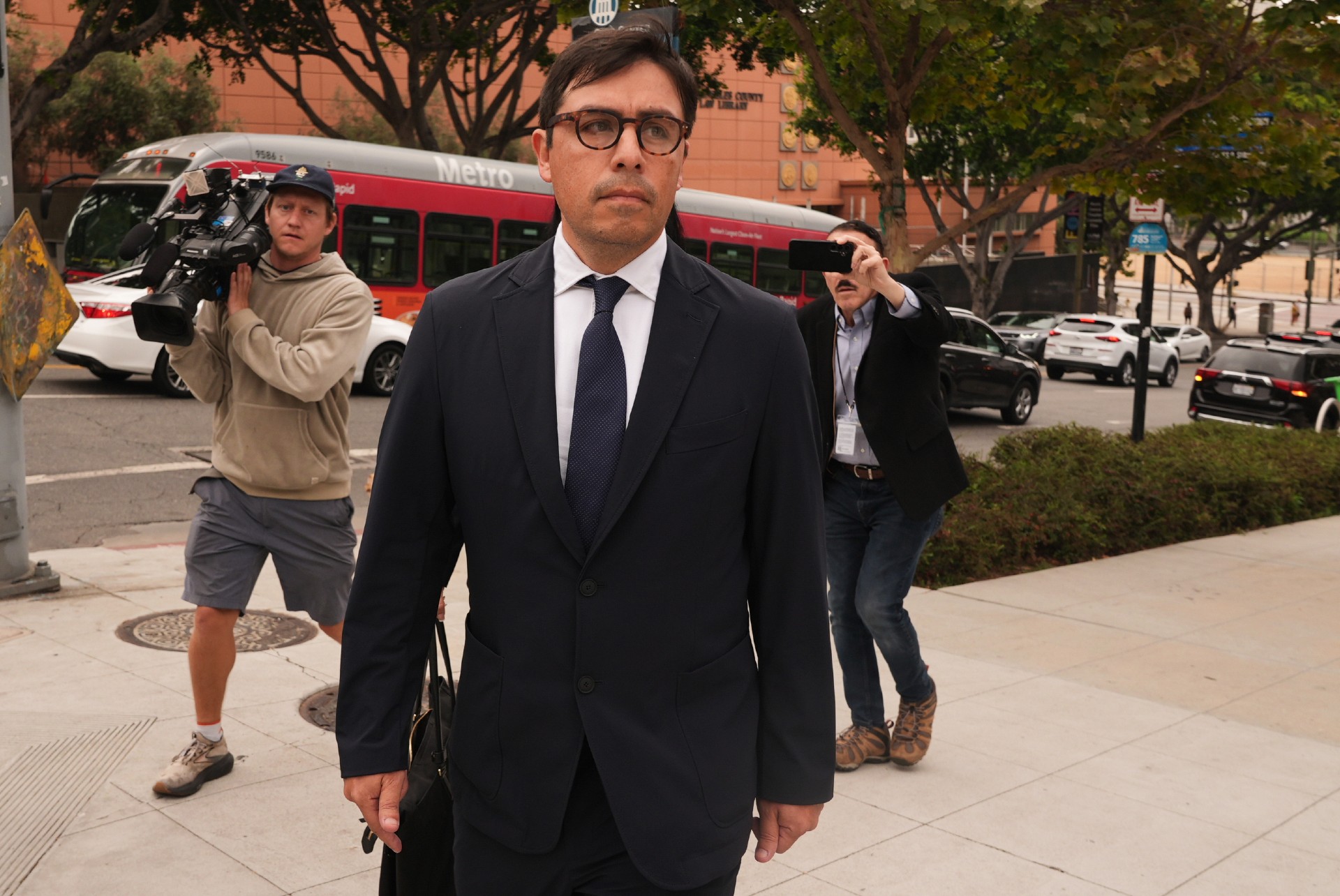 Dr. Salvador Plasencia leaves federal court on Wednesday, July 23, 2025 in Los Angeles, after pleading guilty to giving ketamine to Matthew Perry, leading up to the actor's 2023 overdose death. (AP Photo/Damian Dovarganes) Matthew Perry