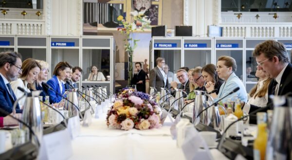 epa12152942 Denmark's Prime Minister, Mette Frederiksen, and President of the European Parliament, Roberta Metsola, attend a meeting between the leadership of the European Parliament and ministers from the Danish government in the Landsting Hall at Christiansborg, Copenhagen, Denmark, 03 June 2025. The European Parliament leadership is visiting Denmark to discuss the upcoming Danish EU presidency with the government and Parliament. Denmark will assume the EU presidency on 01 July 2025.  EPA/MADS CLAUS RASMUSSEN  DENMARK OUT