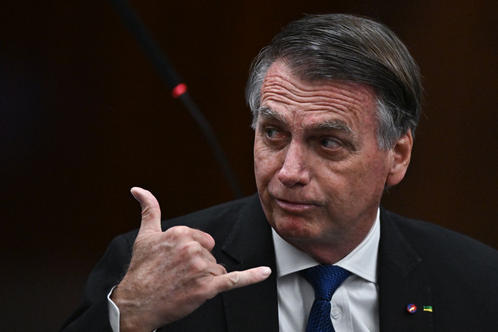epa12166710 Brazil's former president, Jair Bolsonaro, attends in the interrogation session before the Supreme Court in Brasilia, Brazil, 09 June 2025. Brazil's Supreme Court began questioning Mauro Cid, Bolsonaro's former personal aide and a key player in the accusation against the far-right leader for planning a coup attempt to stay in power.  EPA/Andre Borges