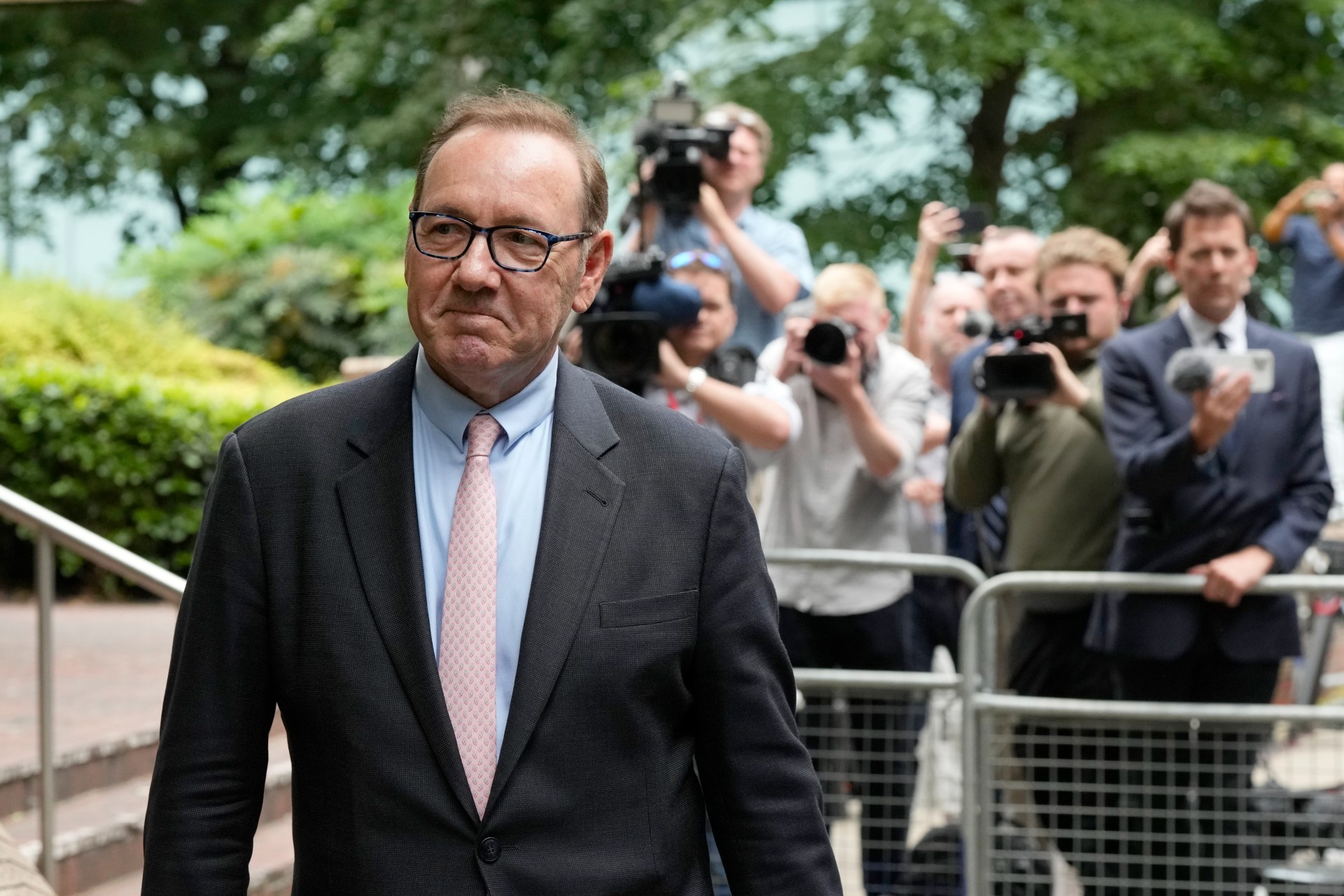 FILE - Actor Kevin Spacey leaves Southwark Crown Court in London, June 28, 2023. In 2023, a London jury acquitted Oscar-winning actor Kevin Spacey on sexual assault charges stemming from allegations by four men dating back 20 years. (AP Photo/Frank Augstein, File) Sexual Misconduct Diddy Celebrity Trials Glance