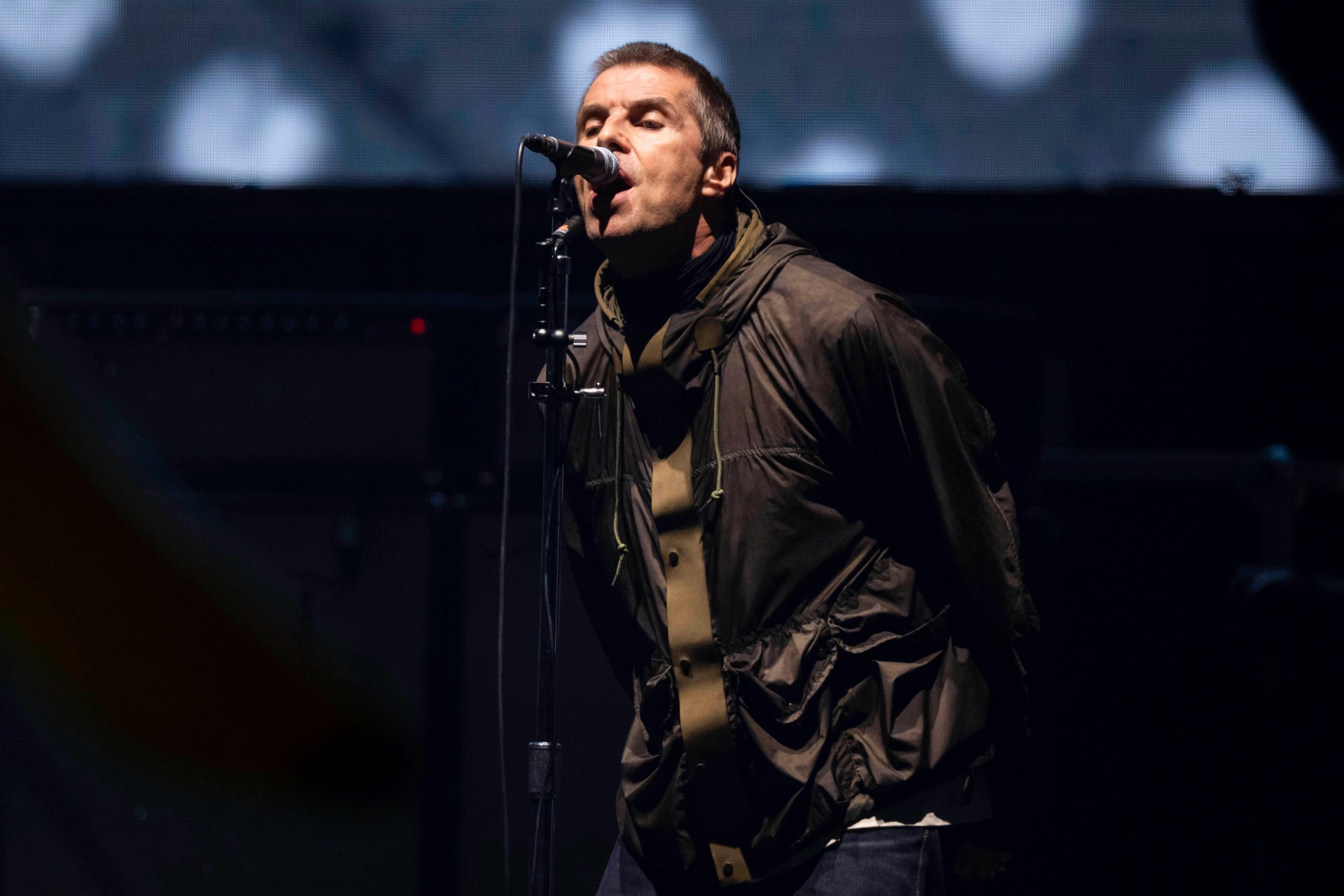 Liam Gallagher from the band Oasis performs during their reunion concert on Friday, July 4, 2025, in Cardiff. (Photo by Scott A Garfitt/Invision/AP) Britain Oasis Concert