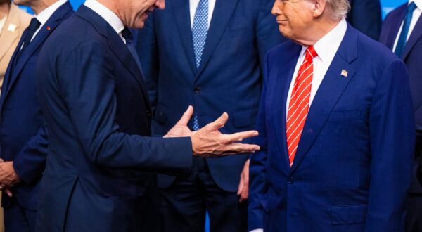 NATO Secretary General Mark Rutte, United States of America President Donald Trump attending 2025 NATO Summit at the World Forum in The Hague, The Netherlands. (Photo by DPPA/Sipa USA) Photo: DPPA/SIPA USA