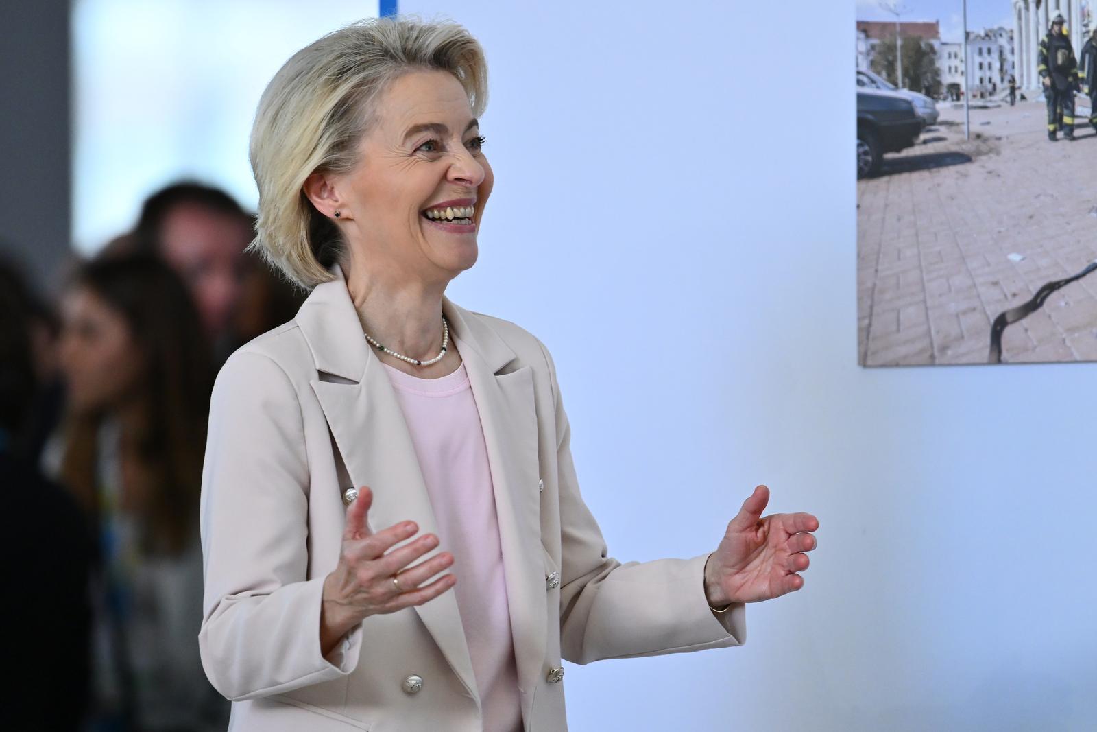 Ursula von der Leyen, President of the European Commission, participate in the Ukraine Recovery Conference 2025, 10 June 2025, La Nuvola Convention Center, Rome, Italy.  (Photo by Domenico Cippitelli/Sipa USA) Photo: LiveMedia/SIPA USA