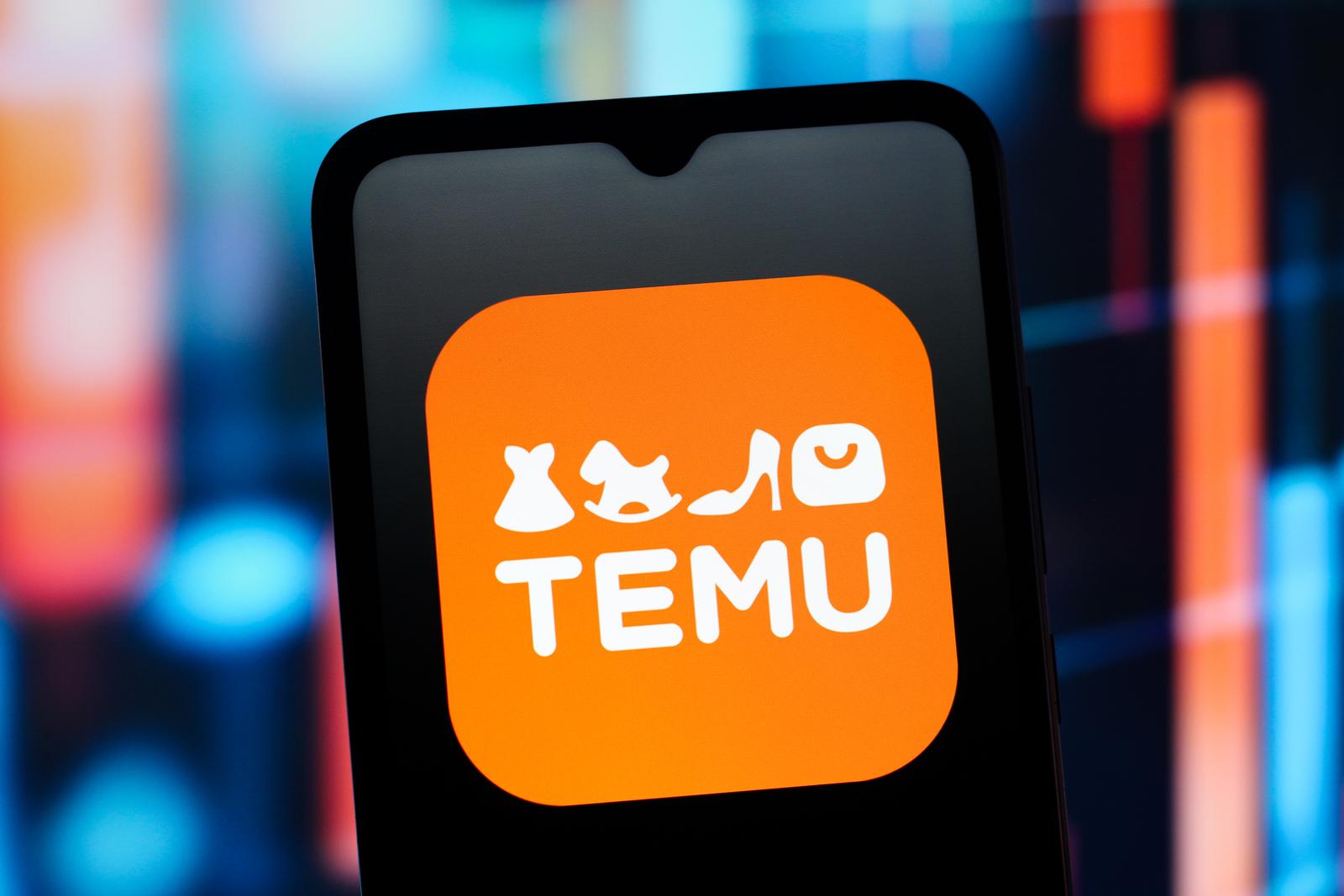 In this photo illustration, the Temu logo is seen displayed on a smartphone screen (Photo by Thomas Fuller / SOPA Images/Sipa USA) *** Strictly for editorial news purposes only *** Photo: SOPA Images/SIPA USA