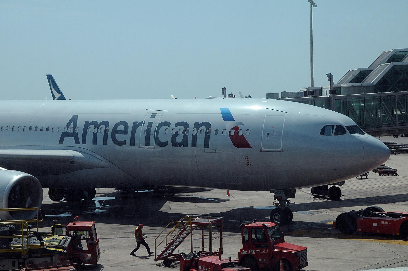 barcelona/catalonia/ Spain/ 26July 2019/American flight at Barcelona airport in Catalonia Spain . Photo..Francis Dean / Deanpictures. Photo: IMAGO/Francis  Dean/IMAGOSTOCK&PEOPLE