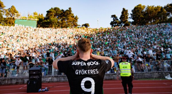 Viktor Gyokeres seen celebrating after scoring goal during Taca de Portugal 2025 final game between teams of SL Benfica and Sporting CP Maciej Rogowski Lisboa Estadio Nacional Jamor Portugal Copyright: xMaciejxRogowskix tacadeportugal2025gamefull-294 Photo: IMAGO/Maciej Rogowski/IMAGOSPORT
