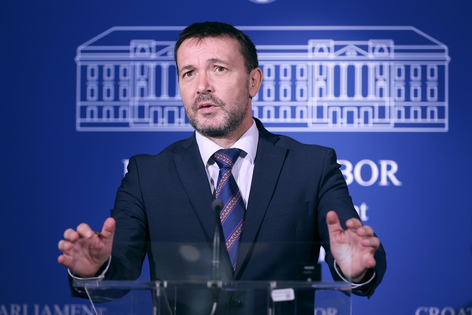 01.07.2025., Zagreb - Na konferenciji za medije odrzanoj u Saboru o novom drzavnom tijelu koje bi trebao voditi Ivan Penava govorio je Arsen Bauk. Photo: Patrik Macek/PIXSELL