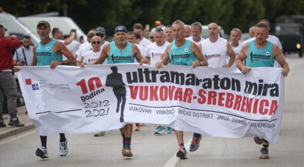 10.07.2025., Potocari, Bosna i Hercegovina - Utramaratonci iz Vukovara stigli su u Potocare na 30. obljetnicu genocida u Srebrenici. Photo: Armin Durgut/PIXSELL